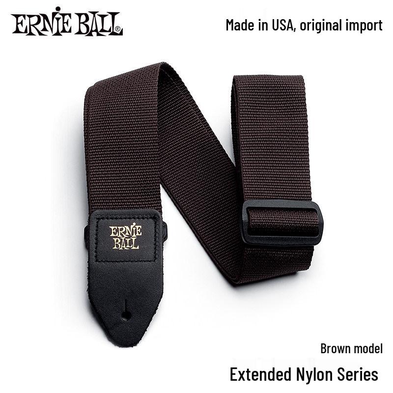 Ernie Ball Unisex Bakelite Guitar/Bass Strap - Extended Nylon Crossbody Shoulder Strap