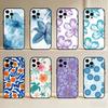 Flower Pattern Phone Case For iPhone 17, 16,15,14,13,12,11 Plus,Pro Max, Others Soft Black Cover