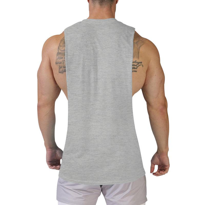 Men Muscle Fit Sleeveless Tank Top With Side Cutout Workout Gym Shirt