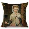 Elegant Lady Beautiful Nordic Classical Woman Oil Painting Home Decorative Throw Pillow Case Art Room Gallery Sofa Cushion Cover