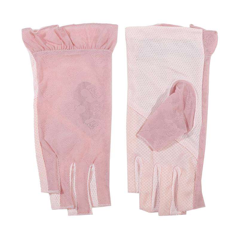 Lace Mitten Half Finger Gloves Summer Breathable Sunscreen Anti-Uv Cycling Drive Non-Slip Thin Gloves