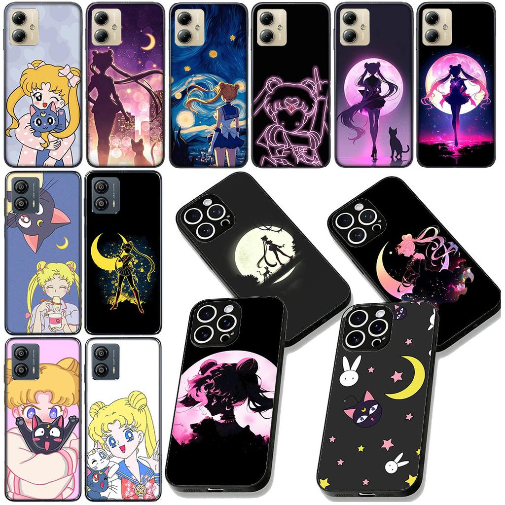 S-SailorS Anime Girl Moons Phone Case for Samsung Galaxy S25 Edge S24 S23 FE Plus Ultra A16 A15 A55 A57 5G Cover Casing