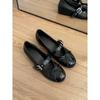Retro bow inner height increase shallow mouth ballet single shoes women's one-word buckle with Mary Jane shoes