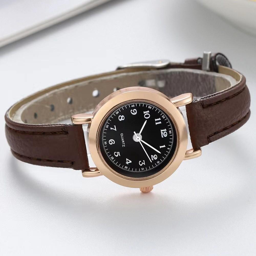 Korean-Style Cute Retro Watch for Female Students – Simple, Thin Strap, Small Dial, Perfect for Couples and School Use