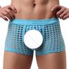 Men Sexy Hollow Out Shorts Briefs Low-rise Breathable Mesh Underwear Solid Color 3D
