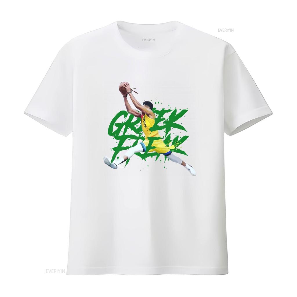 T-shirt Giocatore di Basket Giannis Antetokounmpo Stile Vintage Stampa Design Sportivo 2021 vintage Lavata Elegante Versatile