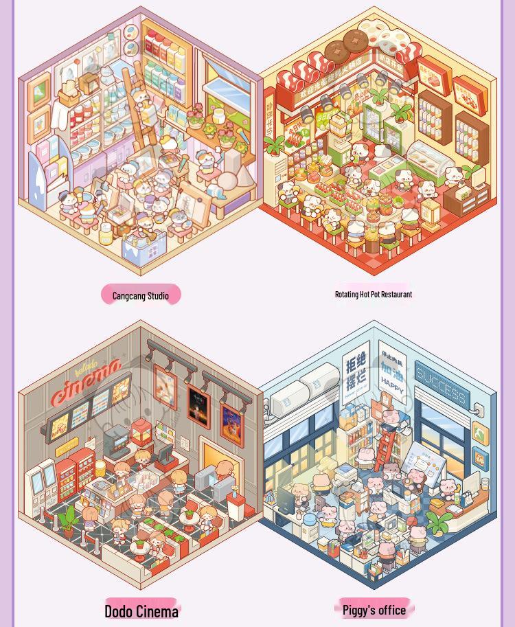 Tirado 3D Stereo DIY Miniature Scene Sticker Book: Student Planner Decoration Material