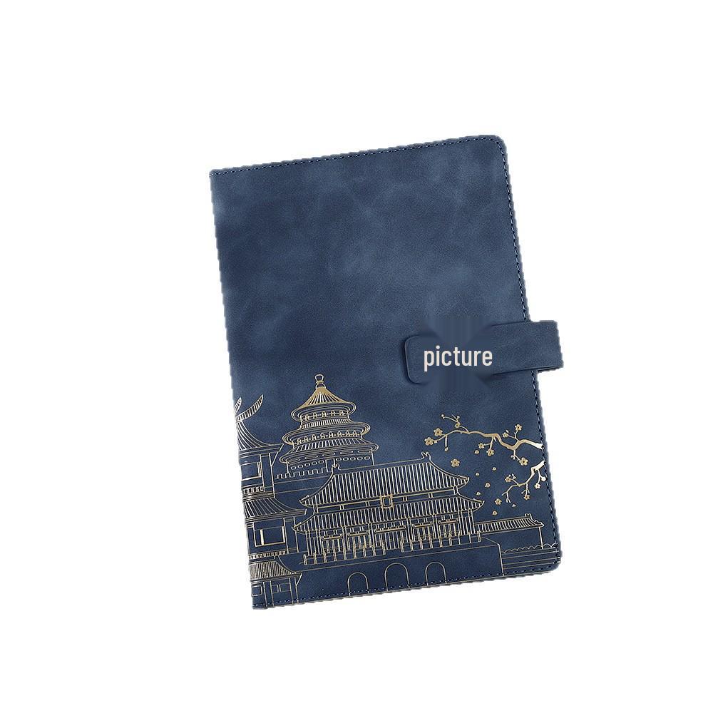 Guochao Anteckningsbok Presentuppsättning: Kinesisk stil mötesprotokollbok inspirerad av Palatsmuseet med logotyp