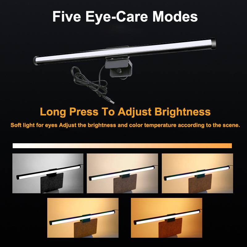 30CM 40CM Eye-Care Stepless Dimming Lighting LED Desk Lamp Monitor Light Bar Table Computer Monitor Screen Light for Work Gaming