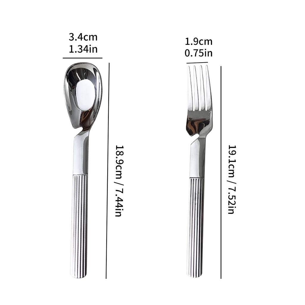 Hanging Cup Soup Spoon Long Handle Stainless Steel Spoon And Fork Thickened Durable Dessert Spoon Fork Dishwasher Safe Cutlery