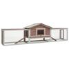 VidaXL Moka Rabbit Hutch 310x70x87 Cm Solid Pine and Fir