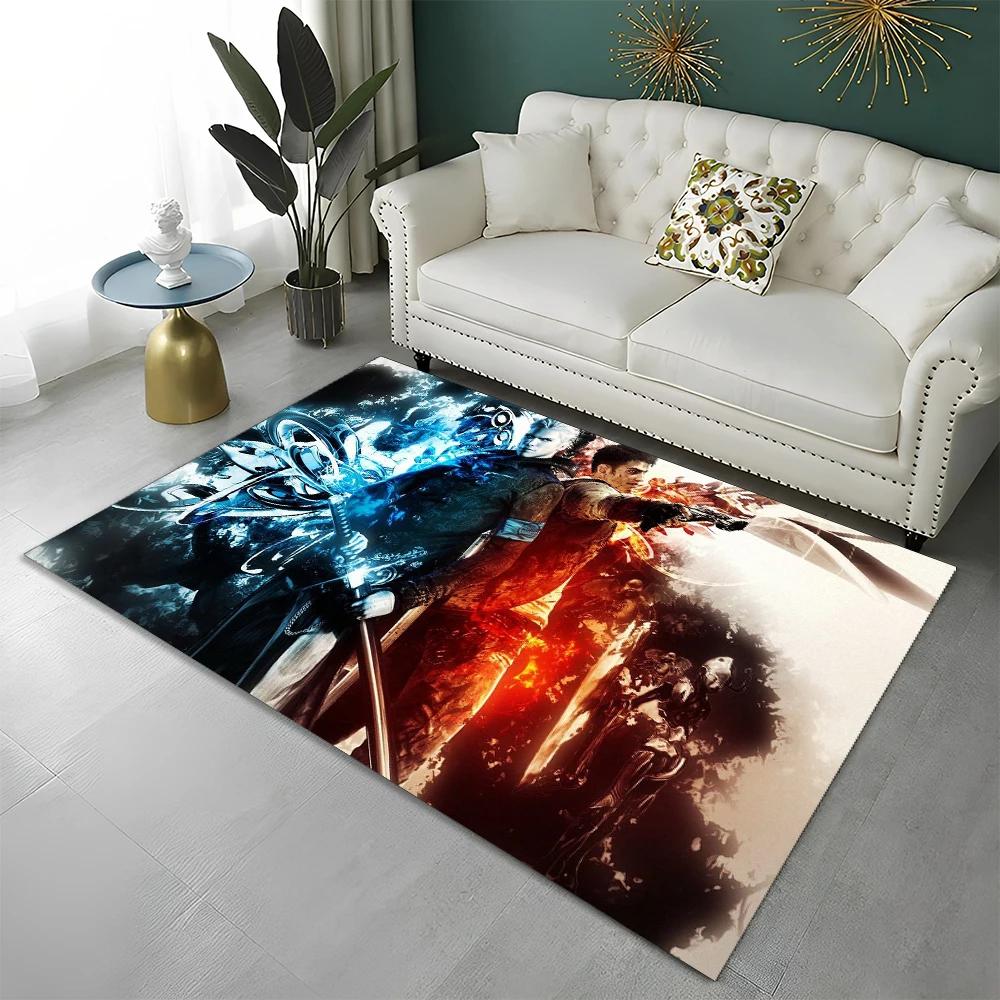 DMC Game D-Devil May Cry Gamer Carpet Rug for Home Living Room Bedroom Sofa Doormat Decor,kid play Area Rug Non-slip Floor Mat
