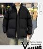 Men’s 2025 Stand Collar Cotton Jacket - Pure Color, Autumn/Winter, Couple Style Casual Outerwear