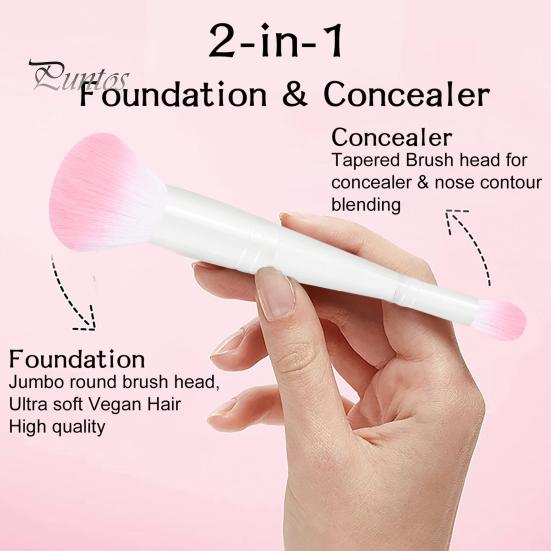 Makeup Foundation Brushes Double Ended Full Coverage Precision Detailing Cosmetics Brush Women Accessories