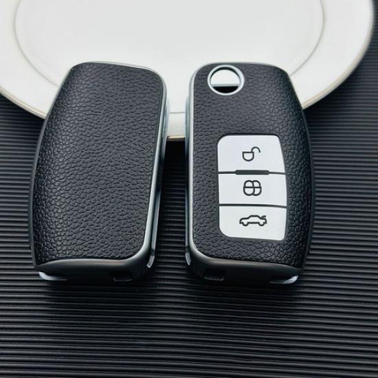 Vehicle Accessories Remote Key Case Shell for Ford Focus 2 C-Max Silver Texture