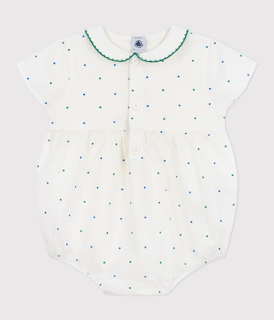 Short Romper A0CE5 12 months 74cm [Petit Bateau] Off-white/Multicolor