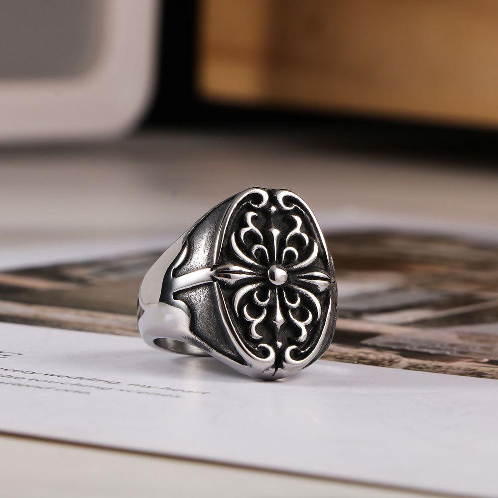 2026 Хипстерское Европейское и Американское Кольцо-Крест Кольцо Мужское Хипстерское Кольцо на Указательный Палец No. 7