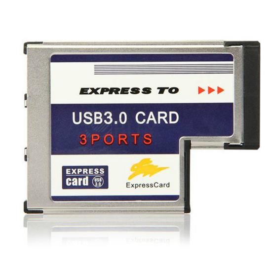 Super Speed 54mm Express Card to 3 Ports USB 3 Adapter Converter