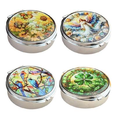 Mirror Equipped Jewelry Storage Box With Secure Sealed Compartments For Pills And Accessories Medicine Container