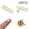 20pcs Mini Hinge Small Metal Hinges Golden Silve Wooden Box Cabinet Door Hinges for 1/12 House Furniture Decorative Hardware