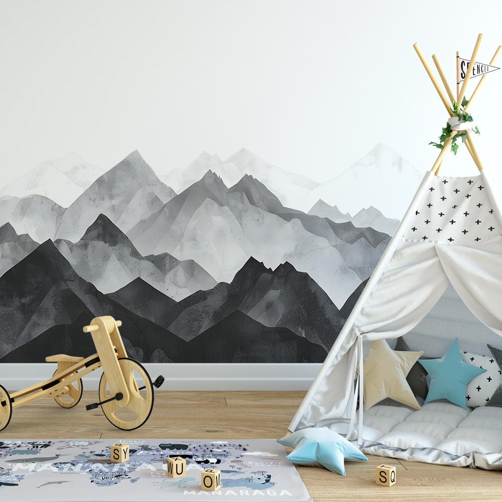 Fun-L042 Ink Landscape Bedroom Living Room Home Background Wall Landscaping Decorative Wall Sticker
