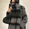 Scarf Women's Winter Solid Color Mohair Korean Style Versatile Student High End Thickened Warm Scarf New Style