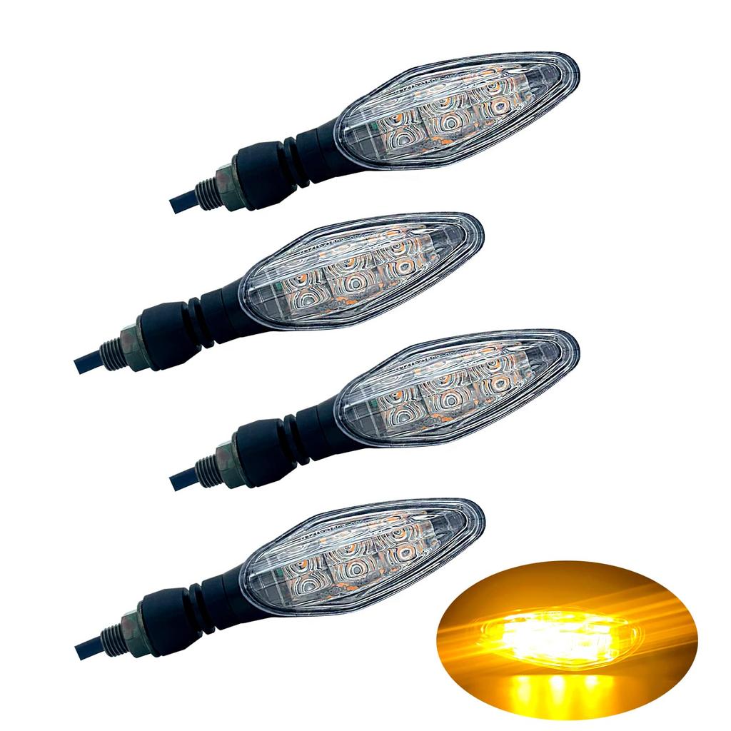MGM Certified Turn Vehicle Inspection Set of 4 Universal LED Turn Signals for 12V Model E-Mark Signals, Compliant, High-Brightness Motorcycles,