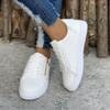 Fashion Comemore Women's Flat Bottom Sneakers Fashionable Leather Side Zip White Black Casual Tennis Female Autumn Lace Up Zapatillas