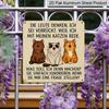 2D Flat, 1pc Funny Cat Lady Wall Sign "I Talk To My Cats" - Vintage Metal Plaque with Retro Tin Sign Style, Outdoor/ Decoration Suitable for Living