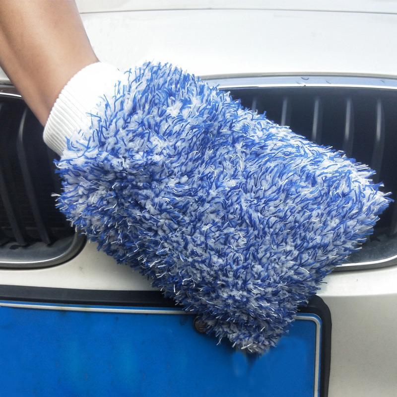 Ultra-Fine Chenille Coral Fleece Car Wash Mitt - Large Size