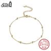 Effie Queen Trendy 925 Sterling Silver Anklet Satellite Link Chain Anklet Bracelet Summer Jewelry Wear Daily Foot Barefoot SA05