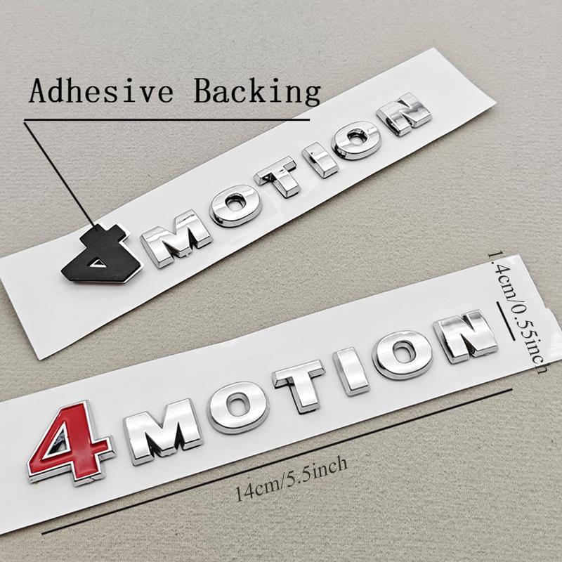 SVLHP1 1pc ABS Red Chrome Car Sticker Logo 4 MOTION 4motion Rear Trunk Badge Emblem Decals For VW PASSAT Touareg GOLF Polo Tiguan Jetta