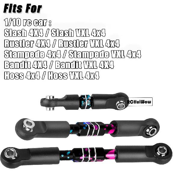 RC Alloy Turnbuckles Camber Links Upgrades Part for 1/10 Slash 4WD(VXL),Rustler 4WD(VXL),Stampede 4WD(VXL),Bandit 4WD(VXL),Hoss 4WD(VXL) Adjustable
