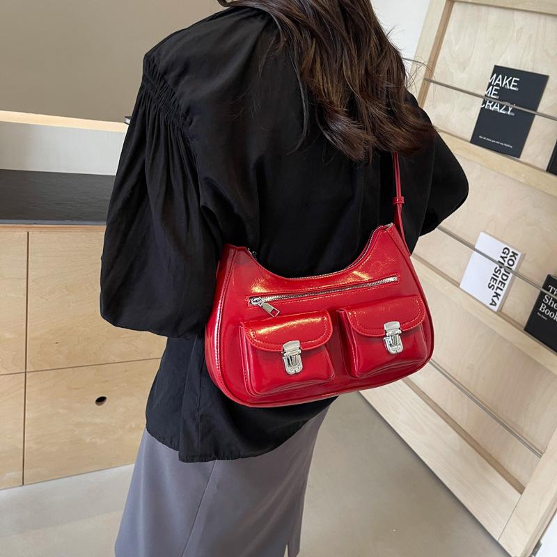 Retro Multi Pocket Underarm Bag Women's Shingle Shoulder Bag New Fashion Personalized Cool Girl Motorcycle Crossbody Bags