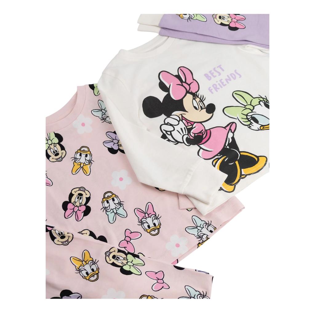 Disney Girls Minnie Mouse Short-Sleeved Long Pyjama Set (Pack of 2)