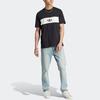 adidas Color-block Logo Print American Retro Crew Neck T-shirt for Men, Black
