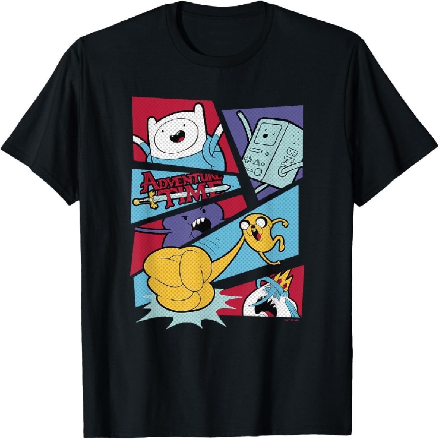 Футболка с изображением группы персонажей Adventure Time в стиле комиксов XXXXXL разноцветный