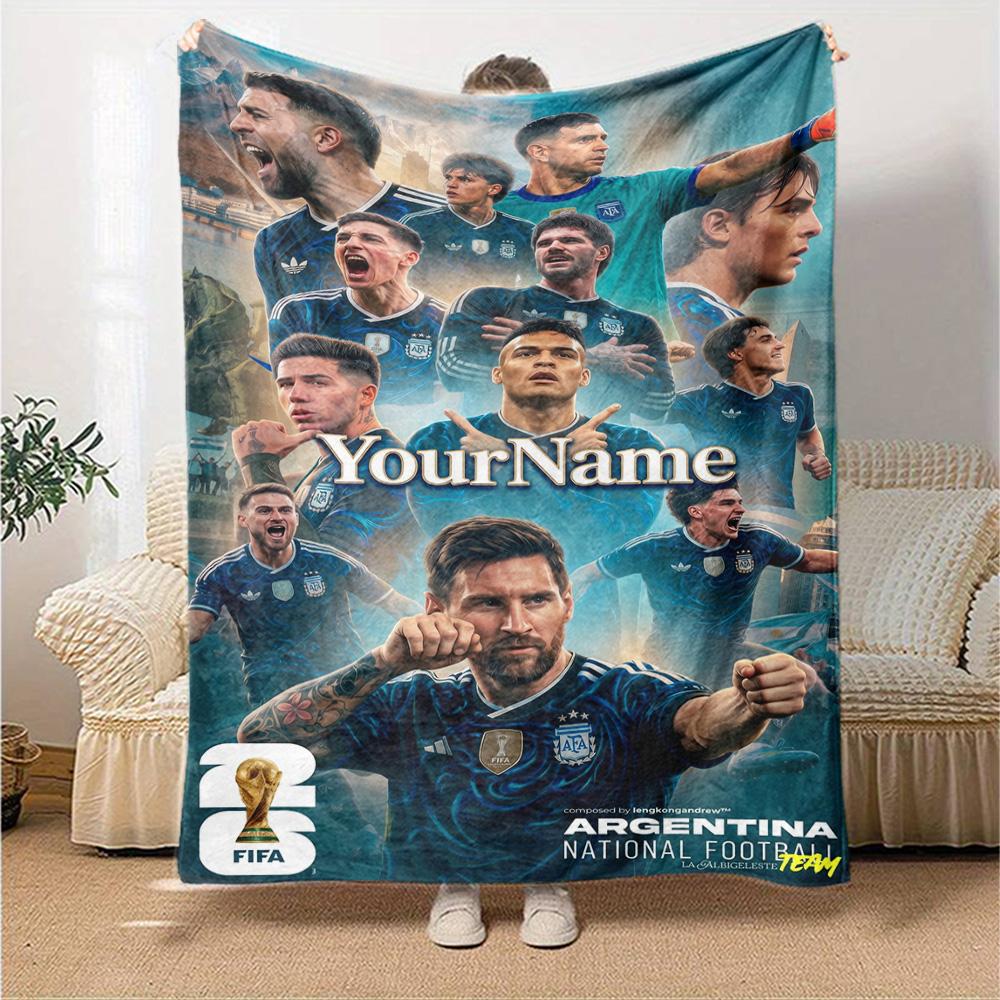 Messi Personalized Text Blanket Multi-purpose Personalized Blanket Durable Comfort Throw For Chair Living Room Bedding Couch for All Occasions