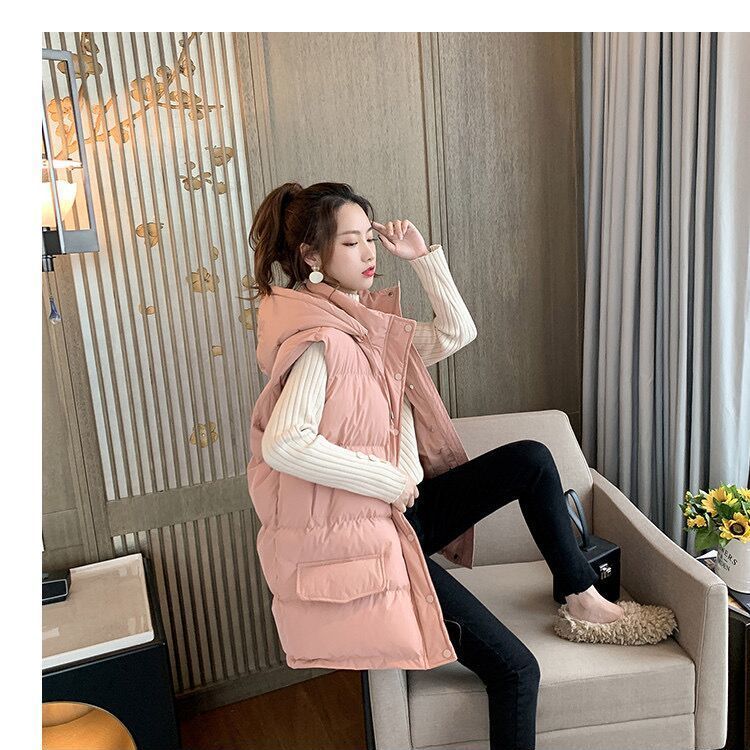 Herbst und Winter Mode Baumwolle Weste Damen Langen Gepolsterten Mantel Lose Mantel Weste Weste Jacke Outwear