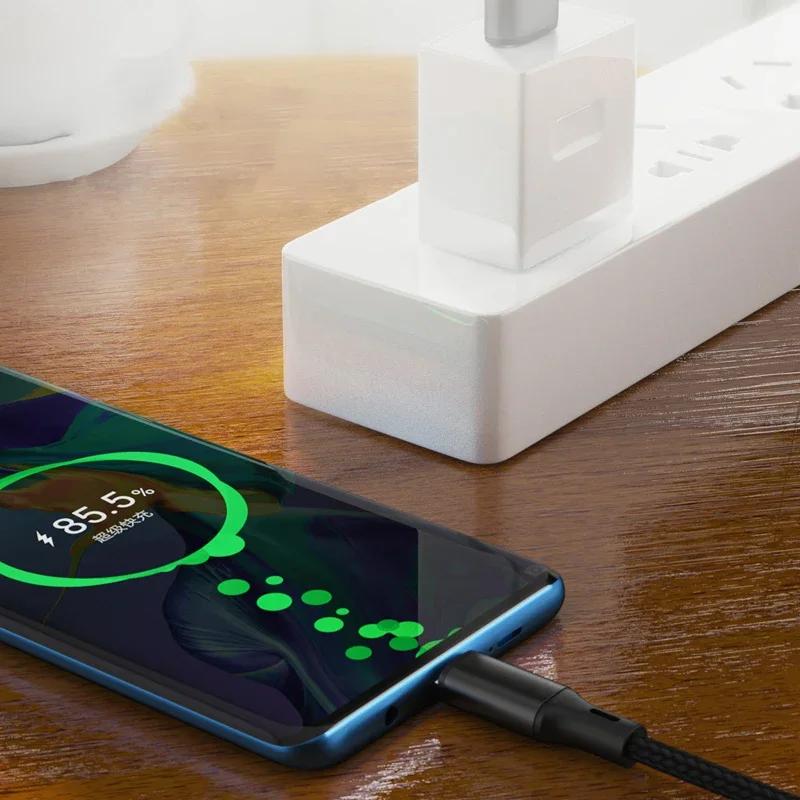 1.2m 2-in-1 Data Cable Type C Micro Fast Charging Cable Y Splitter 5A Fast Charging Cable for Samsung Huawei Xiaomi Wire Cords