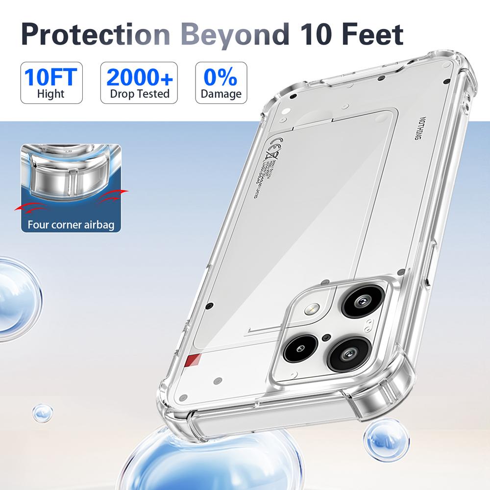 KEYSION Four-Corners Shockproof Transparent Case for Nothing Phone 3A Lite TPU+PC Clear Phone Back Cover for Nothing 3A Lite