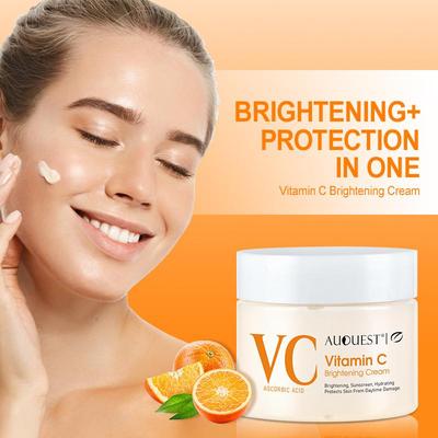 Vitamin C Whitening Gesichtscreme, lässt Sommersprossen und dunkle Flecken verblassen, verbessert Mattheit, nährende Feuchtigkeitscreme, aufhellende Gesichtspflege
