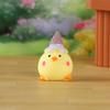 Yellow Chicken Resin Figurine - Handmade Moss Landscape Ornament for DIY Decor