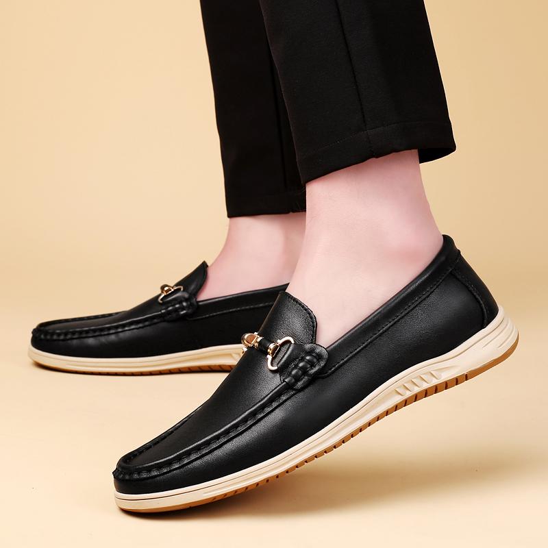 Luxury Brand White Loafers Men's Leather Shoes Designer Shoes Soft Sole Comfortable Casual Dress Shoes High Quality Moccasins