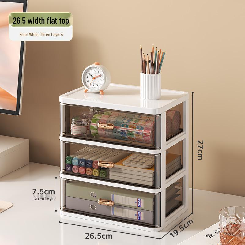 Transparent Multi-Layer Drawer Organizer for Office Desk Supplies