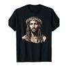 Europese maten Heren Afro-Amerikaans Christ 3D Geprint met Doornen & Dreadlock Haar Christelijke Grafische T-shirt - Zwart Ronde Hals Korte Mouw Tee
