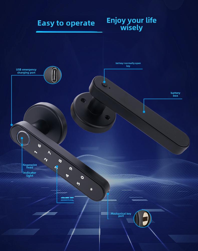 Tuya Smart Spherical Password Lock: Semi-Automatic Fingerprint Lock for Home or Office Doors.