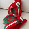 National Style 2025 Red Knitted Holiday Handbag Gift for New Year Newlyweds