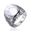 Onlysda Retro Ancient Middle East Arabic Style Stone Titanium Steel Ring Jewelry for Men Party Gifts Drop Shipping OSR298