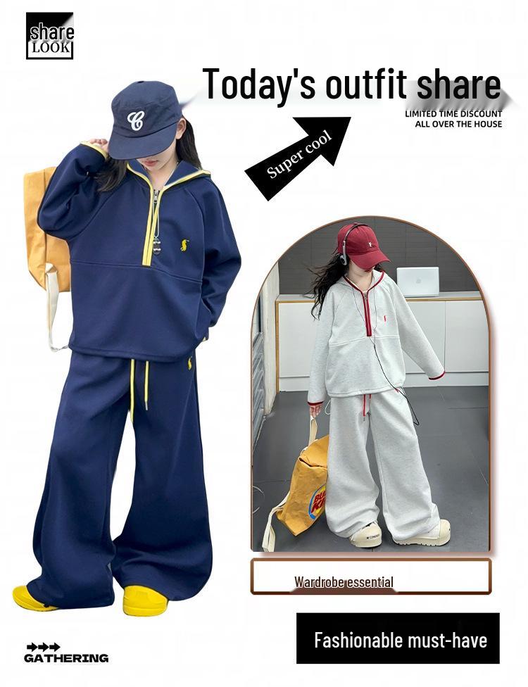 Modisches Sweatshirt- und Hosen-Set für Mädchen - Frühjahr/Herbst 2025 Kollektion